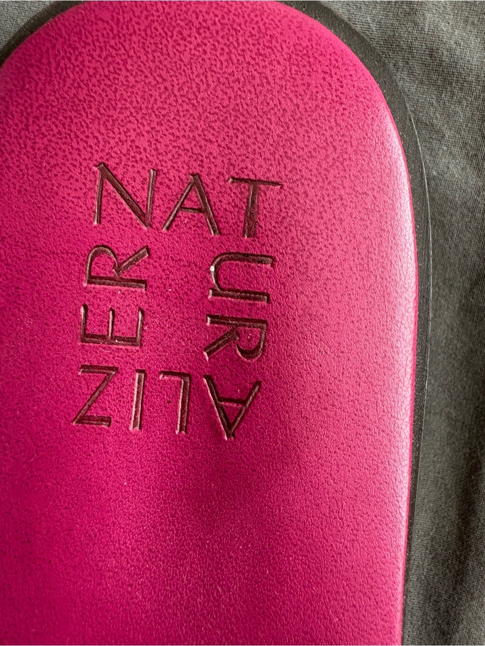 Naturalizer Pink Suede Slide Sandals with Buckle Detail - Picture 3 of 5